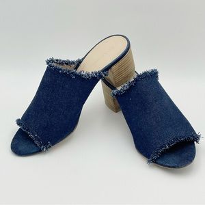 PELLE MODA Denim Slide Mule with Heel